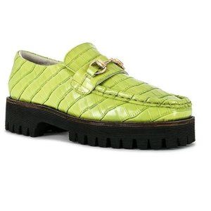 HK-2 croc lug sole loafer apple green